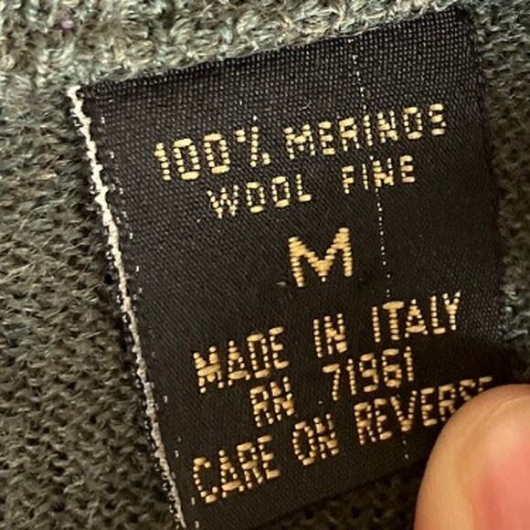 Bachrach Mens Sweater Green Crew Neck 100% Extra Fine Merino Wool Long Sleeve M - Picture 7 of 12